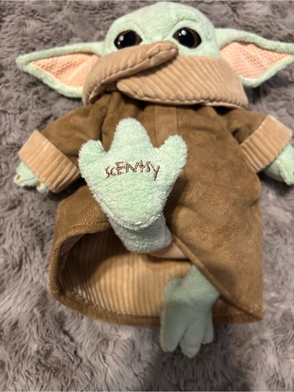 Scentsy Baby Yoda Plush in Mint Green and Brown